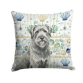 Gray Briard Coastal Sea Glass Decorative Throw Pillow 14x14 Indoor Outdoor Accent Cushion, Fabric Cover with Insert for Sofa, Bed, Porch & Living Room