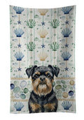 Black and Tan Brussels Griffon Coastal Sea Glass Kitchen Towel Velour Plush Front and Cotton Loop Back Machine Washable