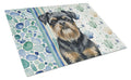 Black and Tan Brussels Griffon Coastal Sea Glass Cutting Board Tempered Glass Kitchen Cutting Surface, Heat Resistant Chopping, Non-Slip Feet, Food Prep & Serving