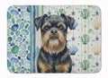 Black and Tan Brussels Griffon Coastal Sea Glass Memory Foam Kitchen Mat Machine Washable Anti-Fatigue Cushion Comfort Bath or Kitchen Rug