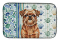 Red Brussels Griffon Coastal Sea Glass Dish Drying Mat Absorbent Dish Drying Mat Pad for Kitchen Counter Dish Drainer Mat for Countertop, 14 x 21", Multicolor
