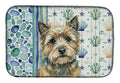 Cairn Terrier Coastal Sea Glass Dish Drying Mat Absorbent Dish Drying Mat Pad for Kitchen Counter Dish Drainer Mat for Countertop, 14 x 21", Multicolor