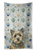 Cairn Terrier Coastal Sea Glass Kitchen Towel Velour Plush Front and Cotton Loop Back Machine Washable