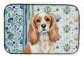 Blenheim Cavalier Spaniel Coastal Sea Glass Dish Drying Mat Absorbent Dish Drying Mat Pad for Kitchen Counter Dish Drainer Mat for Countertop, 14 x 21", Multicolor
