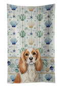 Blenheim Cavalier Spaniel Coastal Sea Glass Kitchen Towel Velour Plush Front and Cotton Loop Back Machine Washable