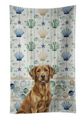Chesapeake Bay Retriever Coastal Sea Glass Kitchen Towel Velour Plush Front and Cotton Loop Back Machine Washable