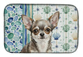 Chihuahua Coastal Sea Glass Dish Drying Mat Absorbent Dish Drying Mat Pad for Kitchen Counter Dish Drainer Mat for Countertop, 14 x 21", Multicolor