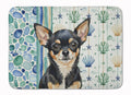 Black and Tan Chihuahua Coastal Sea Glass Memory Foam Kitchen Mat Machine Washable Anti-Fatigue Cushion Comfort Bath or Kitchen Rug