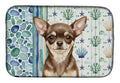 Chocolate Chihuahua Coastal Sea Glass Dish Drying Mat Absorbent Dish Drying Mat Pad for Kitchen Counter Dish Drainer Mat for Countertop, 14 x 21", Multicolor