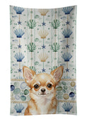 Fawn Chihuahua Coastal Sea Glass Kitchen Towel Velour Plush Front and Cotton Loop Back Machine Washable