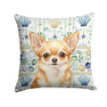 Fawn Chihuahua Coastal Sea Glass Decorative Throw Pillow 18x18 Indoor Outdoor Accent Cushion, Fabric Cover with Insert for Sofa, Bed, Porch & Living Room