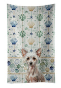 Hairless Chinese Crested Coastal Sea Glass Kitchen Towel Velour Plush Front and Cotton Loop Back Machine Washable