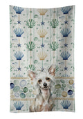 Hairless Mottled Pattern Chinese Crested Coastal Sea Glass Kitchen Towel Velour Plush Front and Cotton Loop Back Machine Washable