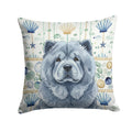Blue Chow Chow Coastal Sea Glass Decorative Throw Pillow 18x18 Indoor Outdoor Accent Cushion, Fabric Cover with Insert for Sofa, Bed, Porch & Living Room
