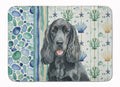 Black Cocker Spaniel Coastal Sea Glass Memory Foam Kitchen Mat Machine Washable Anti-Fatigue Cushion Comfort Bath or Kitchen Rug