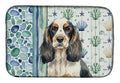 Parti Cocker Spaniel Coastal Sea Glass Dish Drying Mat Absorbent Dish Drying Mat Pad for Kitchen Counter Dish Drainer Mat for Countertop, 14 x 21", Multicolor