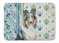 Blue Merle Collie Coastal Sea Glass Memory Foam Kitchen Mat Machine Washable Anti-Fatigue Cushion Comfort Bath or Kitchen Rug