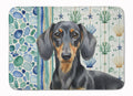 Black and Tan Dachshund Coastal Sea Glass Memory Foam Kitchen Mat Machine Washable Anti-Fatigue Cushion Comfort Bath or Kitchen Rug