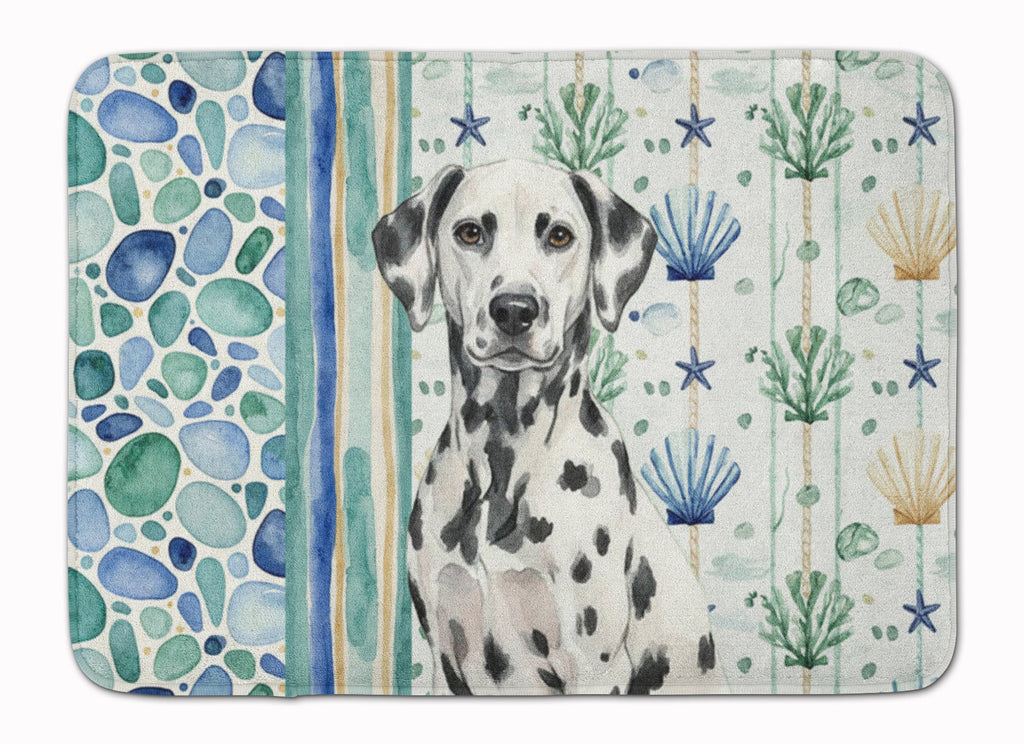 Dalmatian Coastal Sea Glass Memory Foam Kitchen Mat Machine Washable Anti-Fatigue Cushion Comfort Bath or Kitchen Rug