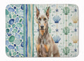 Fawn Doberman Pinscher Coastal Sea Glass Memory Foam Kitchen Mat Machine Washable Anti-Fatigue Cushion Comfort Bath or Kitchen Rug