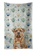 Dogue de Bordeaux Coastal Sea Glass Kitchen Towel Velour Plush Front and Cotton Loop Back Machine Washable