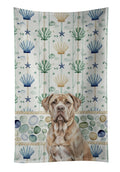 Isabella Dogue de Bordeaux Coastal Sea Glass Kitchen Towel Velour Plush Front and Cotton Loop Back Machine Washable