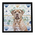Isabella Dogue de Bordeaux Coastal Sea Glass Framed Metal Print Bathroom, Kitchen, Office, Home Decor Wall Art Ready to Hang, Square, 8X8