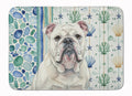 White English Bulldog Coastal Sea Glass Memory Foam Kitchen Mat Machine Washable Anti-Fatigue Cushion Comfort Bath or Kitchen Rug