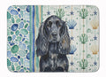 Black English Cocker Spaniel Coastal Sea Glass Memory Foam Kitchen Mat Machine Washable Anti-Fatigue Cushion Comfort Bath or Kitchen Rug