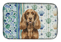 Liver English Cocker Spaniel Coastal Sea Glass Dish Drying Mat Absorbent Dish Drying Mat Pad for Kitchen Counter Dish Drainer Mat for Countertop, 14 x 21", Multicolor