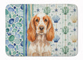 Orange Roan English Cocker Spaniel Coastal Sea Glass Memory Foam Kitchen Mat Machine Washable Anti-Fatigue Cushion Comfort Bath or Kitchen Rug
