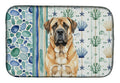 Apricot English Mastiff Coastal Sea Glass Dish Drying Mat Absorbent Dish Drying Mat Pad for Kitchen Counter Dish Drainer Mat for Countertop, 14 x 21", Multicolor