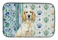 Lemon Belton English Setter Coastal Sea Glass Dish Drying Mat Absorbent Dish Drying Mat Pad for Kitchen Counter Dish Drainer Mat for Countertop, 14 x 21", Multicolor
