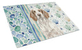 Liver Belton English Setter Coastal Sea Glass Cutting Board Tempered Glass Kitchen Cutting Surface, Heat Resistant Chopping, Non-Slip Feet, Food Prep & Serving