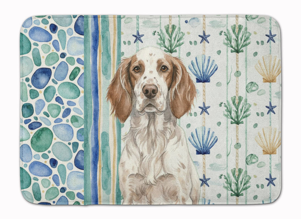 Liver Belton English Setter Coastal Sea Glass Memory Foam Kitchen Mat Machine Washable Anti-Fatigue Cushion Comfort Bath or Kitchen Rug