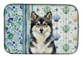 Finnish Lapphund Coastal Sea Glass Dish Drying Mat Absorbent Dish Drying Mat Pad for Kitchen Counter Dish Drainer Mat for Countertop, 14 x 21", Multicolor
