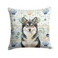 Finnish Lapphund Coastal Sea Glass Decorative Throw Pillow 14x14 Indoor Outdoor Accent Cushion, Fabric Cover with Insert for Sofa, Bed, Porch & Living Room