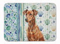 Red German Pinscher Coastal Sea Glass Memory Foam Kitchen Mat Machine Washable Anti-Fatigue Cushion Comfort Bath or Kitchen Rug