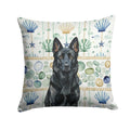 Black German Shepherd Coastal Sea Glass Decorative Throw Pillow 18x18 Indoor Outdoor Accent Cushion, Fabric Cover with Insert for Sofa, Bed, Porch & Living Room