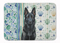 Black German Shepherd Coastal Sea Glass Memory Foam Kitchen Mat Machine Washable Anti-Fatigue Cushion Comfort Bath or Kitchen Rug