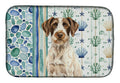 Liver and White German Wirehaired Pointer Coastal Sea Glass Dish Drying Mat Absorbent Dish Drying Mat Pad for Kitchen Counter Dish Drainer Mat for Countertop, 14 x 21", Multicolor