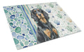 Gordon Setter Coastal Sea Glass Cutting Board Tempered Glass Kitchen Cutting Surface, Heat Resistant Chopping, Non-Slip Feet, Food Prep & Serving