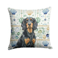 Gordon Setter Coastal Sea Glass Decorative Throw Pillow 18x18 Indoor Outdoor Accent Cushion, Fabric Cover with Insert for Sofa, Bed, Porch & Living Room