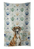 Brindle Great Dane Coastal Sea Glass Kitchen Towel Velour Plush Front and Cotton Loop Back Machine Washable