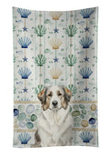 Badger Great Pyrenees Coastal Sea Glass Kitchen Towel Velour Plush Front and Cotton Loop Back Machine Washable