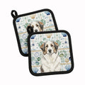 Badger Great Pyrenees Coastal Sea Glass Pot Holder Set of 2 Heat Resistant Quilted Hot Pads 7.5 x 7.5 Inch, Insulated Kitchen Trivets for Cooking & Baking