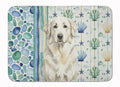 White Great Pyrenees Coastal Sea Glass Memory Foam Kitchen Mat Machine Washable Anti-Fatigue Cushion Comfort Bath or Kitchen Rug