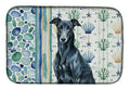 Black Greyhound Coastal Sea Glass Dish Drying Mat Absorbent Dish Drying Mat Pad for Kitchen Counter Dish Drainer Mat for Countertop, 14 x 21", Multicolor