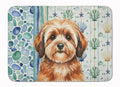 Sable Havanese Coastal Sea Glass Memory Foam Kitchen Mat Machine Washable Anti-Fatigue Cushion Comfort Bath or Kitchen Rug