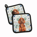 Irish Setter Coastal Sea Glass Pot Holder Set of 2 Heat Resistant Quilted Hot Pads 7.5 x 7.5 Inch, Insulated Kitchen Trivets for Cooking & Baking